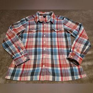 VGUC Womens Patagonia Fjord Plaid Flannel Longsleeve Shirt Size 10